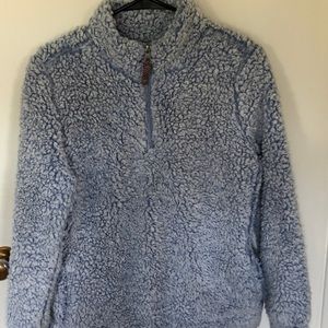 Faux fur quarter zip up fleece hoodie